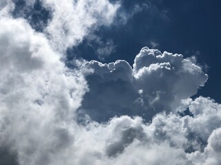 White clouds in the sky.