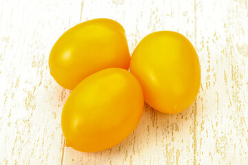 Yellow ripe tasty tomatoes vegetables