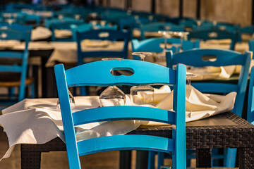 blue chairs