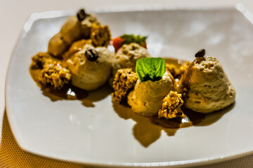 closeup of delicious dessert