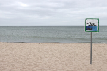Swimming is permitted on the coastline.