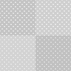 Set of abstract backgrounds with hearts. Seamless monochrome pattern. Black and white illustration