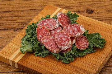 Iberian pork Fuet sausage slices