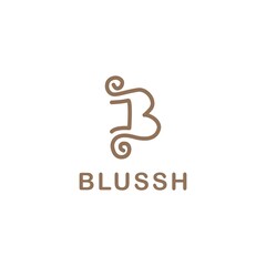 B, Blussh Logo Vector Logotype Creative