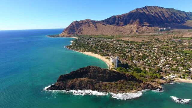 Aerial  Makaha Valley, Oahu, Hawaii

