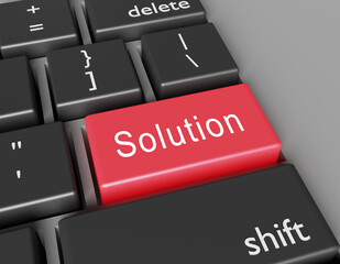 Fototapeta premium Solution concept. Word Solution on button of computer keyboard