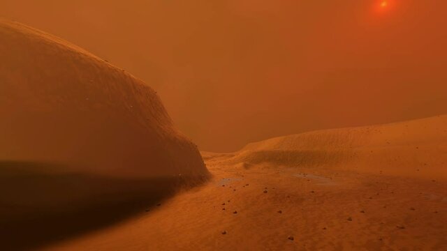 3D Animation of a landscape on Planet Mars.