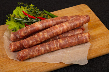 Pork sausages for grill