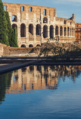 ROME, ITALY - 29 SEPTEMBER 2020: Photo of the Coliseum on the outside.
