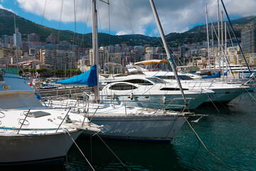Monaco-Monte Carlo marine: wonderful city of the cote-d‚ÄôAzur in a sunny day with blue sky