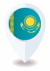 Flag of Kazakhstan, location icon for Multipurpose, Republic of Kazakhstan.
