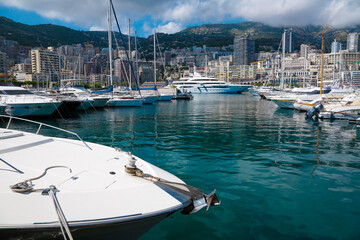 Monaco-Monte Carlo marine: wonderful city of the cote-d‚ÄôAzur in a sunny day with blue sky