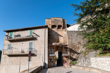 architecture of alleys, squares and buildings in the town of Miranda in the province of Terni