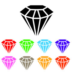 Diamond icon vector set. Jewelry illustration sign collection. Gem stone symbol.