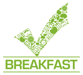 Breakfast Green Health Symbols Tick Mark On Top 