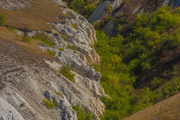 Obraz premium chalk quarry in Divnogorie. the thickness of the chalk layer reaches 60 m
