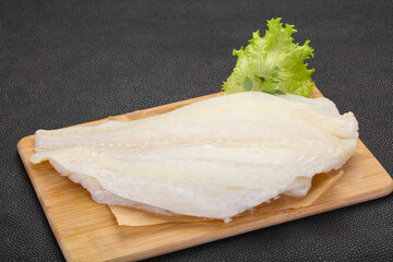 Raw halibut fillet