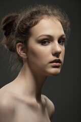 Portrait of a beautiful sexy girl with a minimum of makeup