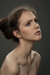 Portrait of a beautiful sexy girl with a minimum of makeup
