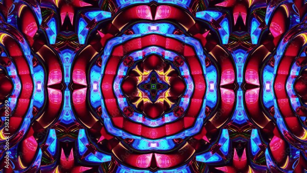 Aufkleber liquid wavy pattern like kaleidoscope with waves, multicolor gradient. 3d stylish abstract looped bg
