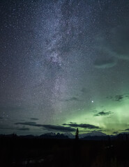 Denali, Milky Way, and Auroras
