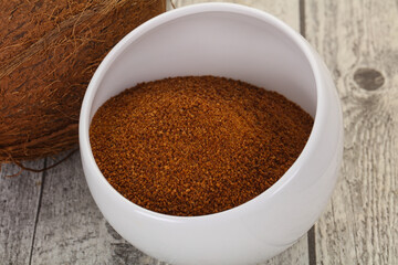 Coconut brown sugar in the bowl