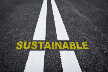 Road to sustainable development. Go green economy renewable energy concept and environment idea