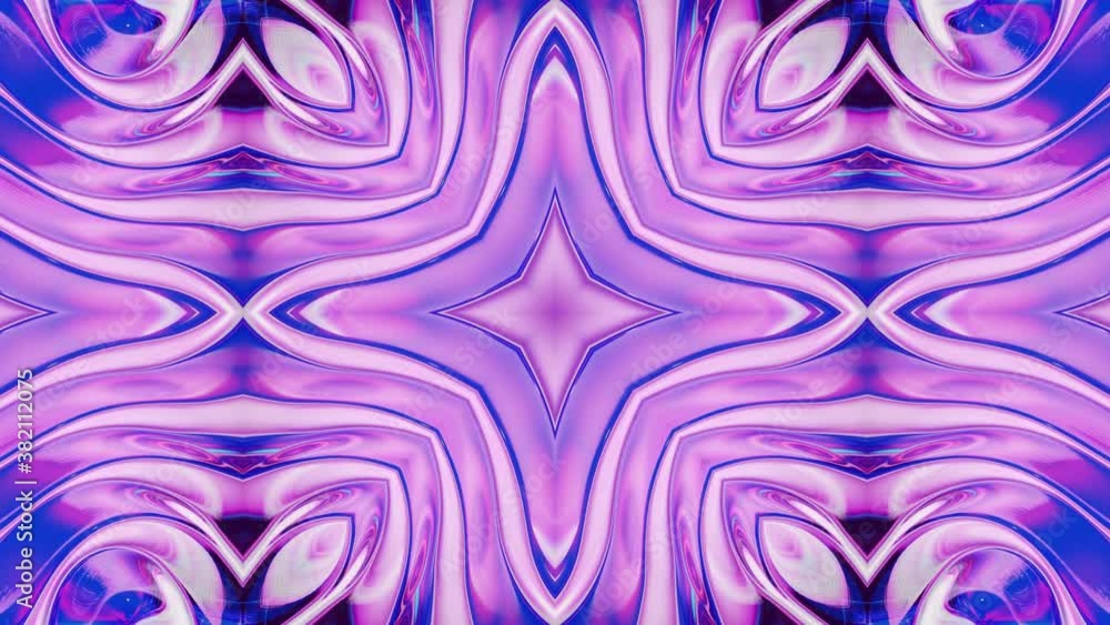 Poster liquid wavy pattern like kaleidoscope with waves, multicolor gradient. 3d stylish abstract looped bg