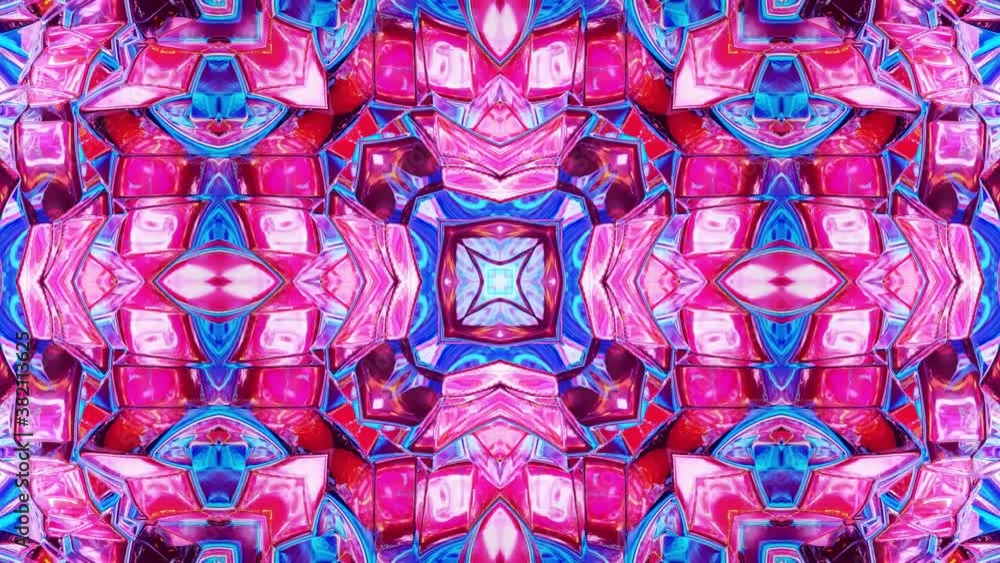 Poster liquid wavy pattern like kaleidoscope with waves, multicolor gradient. 3d stylish abstract looped bg