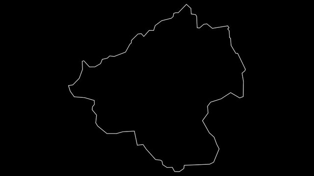 Elbasan Albania county map outline animation