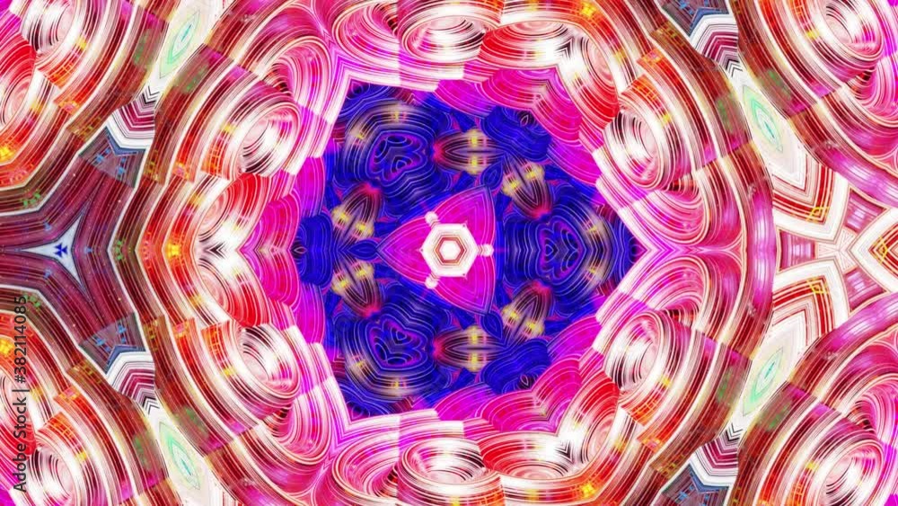Poster 3d stylish abstract looped bg like wavy symmetrical pattern like kaleidoscopic structure with waves,