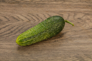 Green ripe fresh cucumber over background