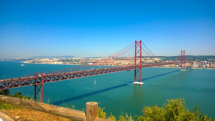 25 de Abril bridge over the river - Portugal 