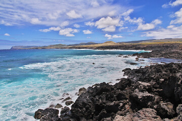 Rapa Nui. The view on Pacific ocean on Easter Island, Chile