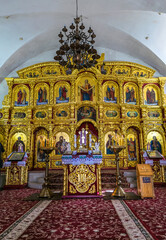 Fototapeta na wymiar Sacred icons of the Virgin Mary in the Elias Church in Subotiv, Ukraine