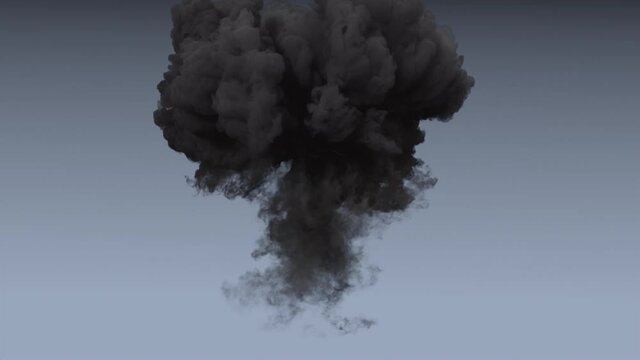 3D special effect, small explosion for scenes such as wars and disasters, the rising smoke cloud generated by nuclear bomb