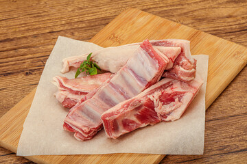 Raw lamb ribs for cooking