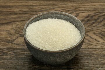 White sugar in the bowl