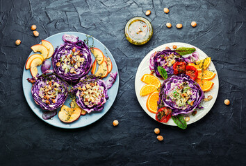 Baked red cabbage with hazelnuts