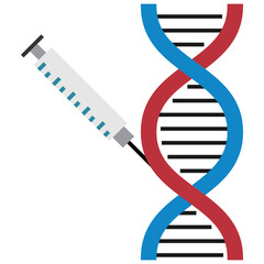rna strips with micro injection vector icon design, DNA and gene Technology Concept, Biological engineering and Biotechnology Symbol on White background 