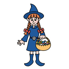 ハロウィンの仮装をした少女