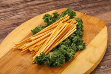 Chechel cheese sticks over board