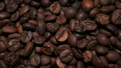 Close-up of coffee beans background