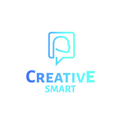 Fototapeta premium Creative Smart Logo Design, Head logo concept, smart design, intelligence people, super brain power, education people logo