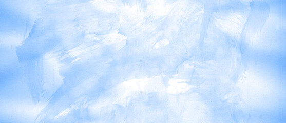 Obraz premium Abstract watercolor background hand-drawn on paper. Volumetric smoke elements. Blue color. For design, web, card, text, decoration, surfaces.