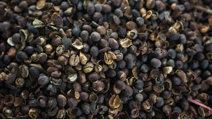 Close-up coffee bean husk
