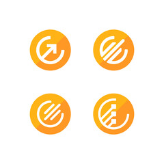 set of circular digital currency logo