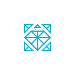 diamond logo line art in square shape