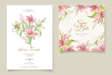 floral wedding invitation card template
