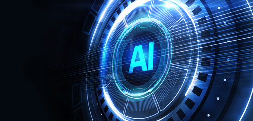 AI Learning and Artificial Intelligence Concept. Business, modern technology, internet and networking concept.